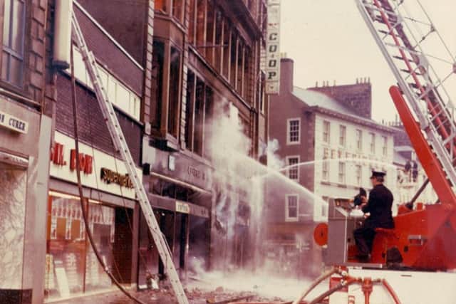Co-op fire, April 1975 - Â£1m blaze which destroyed the four-storey building in the High Street, Kirkcaldy (Pic: Ian Rice)