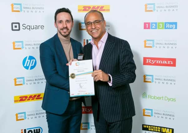 Owner David Rundle with Theo Paphitis