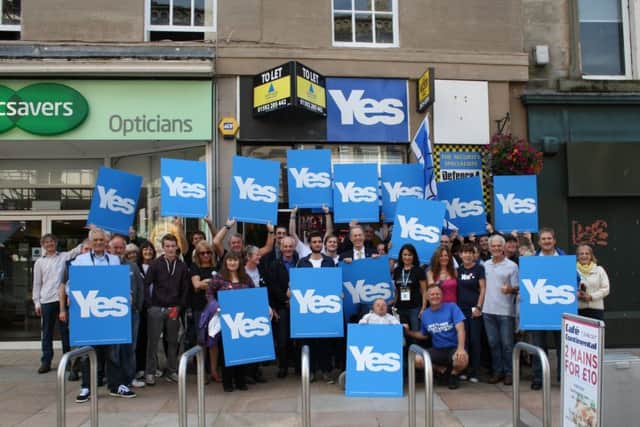 Yes Kirkcaldy campaigning for the Scottish independence referendum 2014 launch their shop in the Town centre