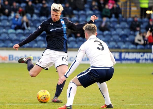 Iain Davidson in recent action for Raith Rovers. Credit- Fife Photo Agency