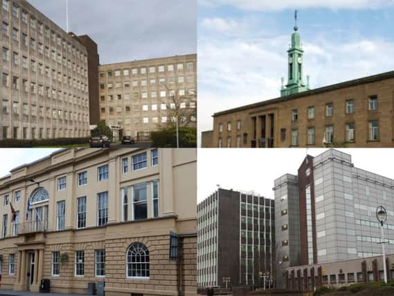 Several Fife Council buildings will turn their lights off on Saturday (from top left) Rothesay House, Kirkcaldy Town House, Cupar County Buildings & Fife House
