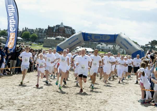 Runners taking part in this years Chariots race on the West Sands in St Andrews will be helping to support three local charities  RNLI, Families First and HomeStart East Fife.