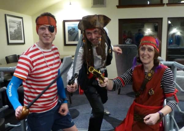 Pirates at the Nightmare Series race. Chris Russell in the centre of the photo was the overall winner of the 2017-18 series.