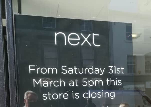 Next in High Street, Kirkcaldy,. closes March 31, 2018