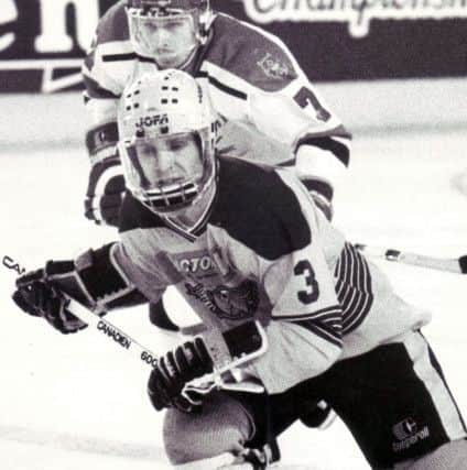 Derek King, playing for Fife Flyers against Cardiff Devils - a team he signed for circa 1990 (Pic: Bill; Dickman)