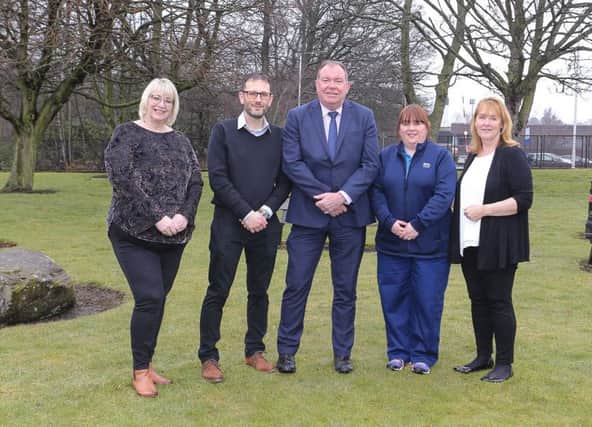 From left Sally OBrien (Lead Nurse), Gerry Hastie (Community Psychiatric
Nurse), Ken Quinn (Head of Nursing  FH&SCP), Lyndsey Forsyth (ADHD Nurse Specialist), and Jackie Young (Service Manager - Community Child Health Services).