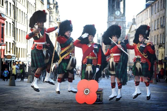 Photo Caption:- The Band of The Royal Regiment of Scotland lanch the tour in Edinburgh. Pic: David Finlay/PoppyScotland