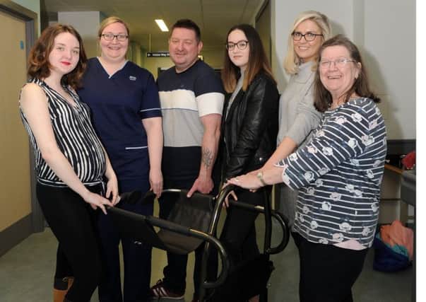 From left, Bryanne George, Charge Nurse Moira Dinvernos Snr, Colin George, Tegan George, Service Manager Gemma Couser and  Joan George. Picture: George McLuskie