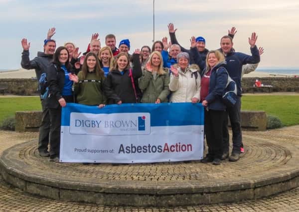 Staff from Digby Brown Solicitors walked 26 miles along Fife Coastal Path between Leven and Rosyth to raise money for Asbestos Action
