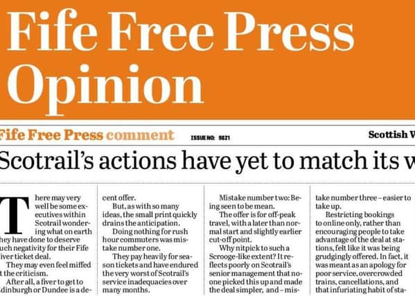 Fife Free Press editorial comment