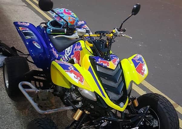 Quad bike stolen from garage in Kirkcaldy between April 25-26, 2018.