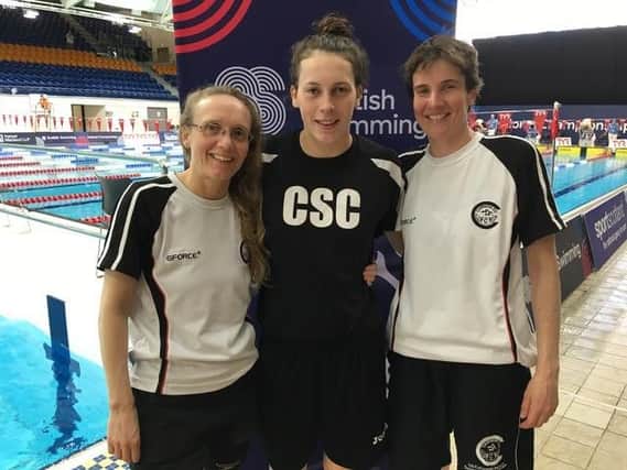Janet McLean, Brooke Gillies and Lara Ferguson enjoy success in the pool at Scottish Masters