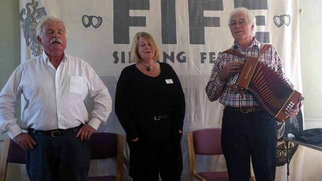 Above: The FifeSing traditional singing weekend is organised by The East of Scotland Traditional Song Group  a trust with a committee of Peter Shepheard, Jimmy Hutchison and Chris Miles.