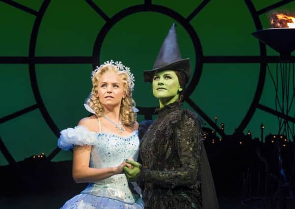 Helen Woolf stars as Glinda and Amy Ross takes on the role of Elphaba in Wicked. Pic: Matt Crockett.