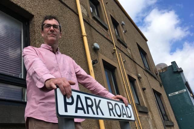 Rock painter Terry Brady at the Park Road location close to where the Carlton Theatre one stood. (Pic Neil Henderson).