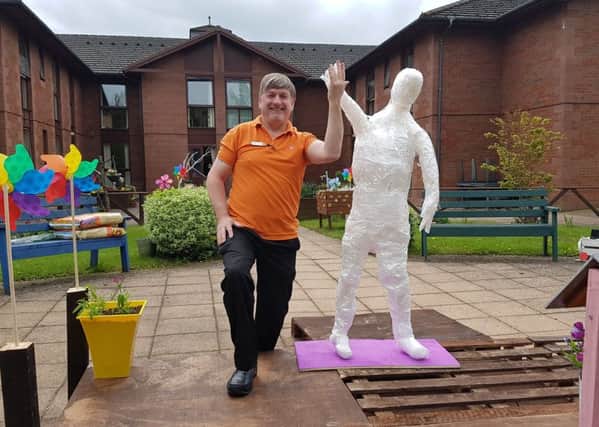 Rob with one of the Sellotape men.
