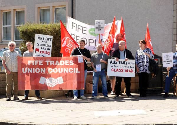 Unite union demo on the impact of Universal Credit  (Pic: Fife Photo Agency)