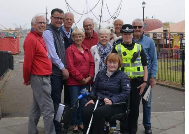 Burntisland supporters, including police, councillors and residents. Pic by George McLuskie.