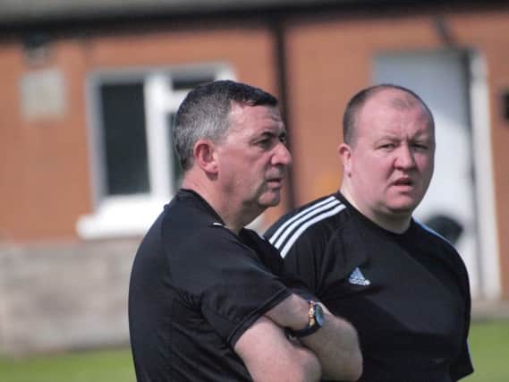 St Andrews United management team of Andy Brown and Gordon Brown. Pic by Blair Smith.