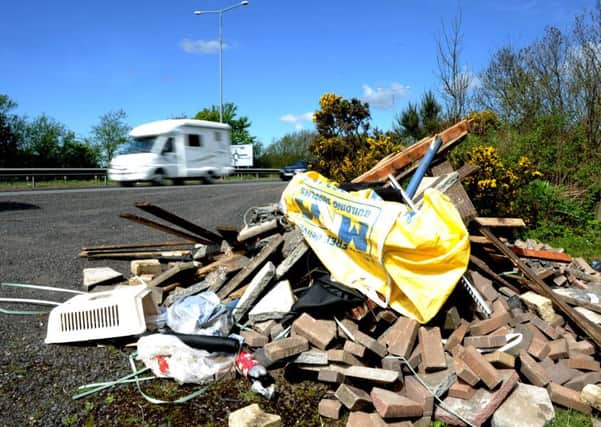 Rubbish Tipped at Dual Carraigeway on entry to Kirkcaldy. 14 May 18