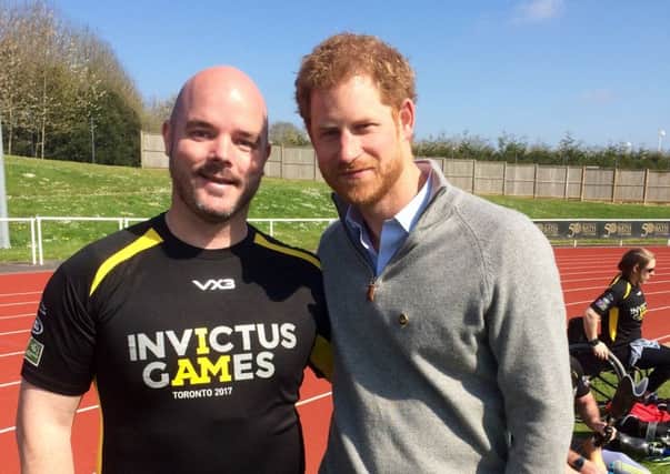 Michael Mellon with Prince Harry, the founder of the Invictus Games.