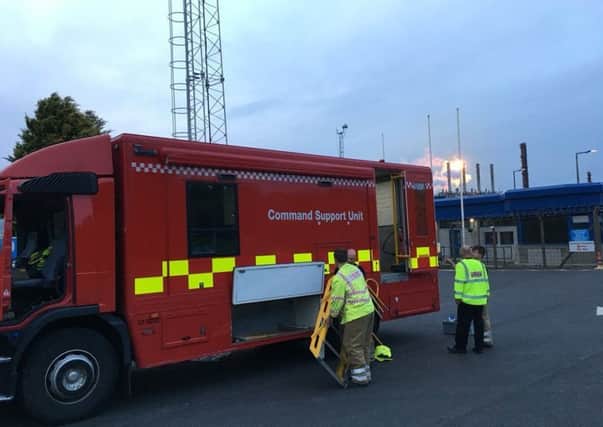 Emergency services at Mossmorran after unscheduled flaring at the Fife plant (Pic: FFP)