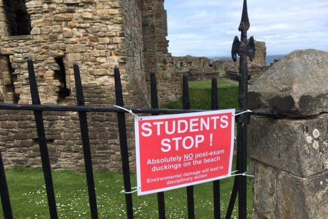 Students warned to clean up litter at Castle Sands, St Andrews.