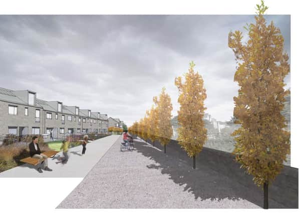The shared path along Den Road in Kirkcaldy as set out in the new masterplan. Pic: UrbanPioneers.