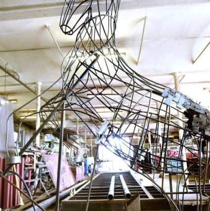 The unicorn sculpture Andy is currently working on. Pic: Fife Photo Agency.