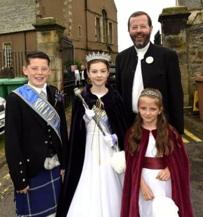 The Royal party with Rev Jim Reid.