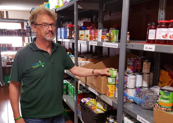 Stewart English in the Levenmouth Foodbank.