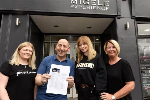 Migele Experience staff with our petition  Dom Panetta, Laurie, Carol & Charlotte (Pic: Fife Photo Agency)