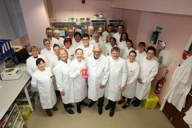 Staff from NHS Fife's laboratories for 70th anniversary open day event