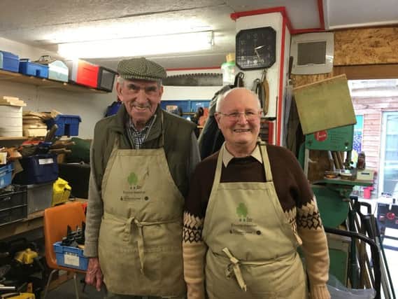 David and Andrew who enjoy the dementia friendly Tool Shed sessions at the Ecology Centre in Kinghorn