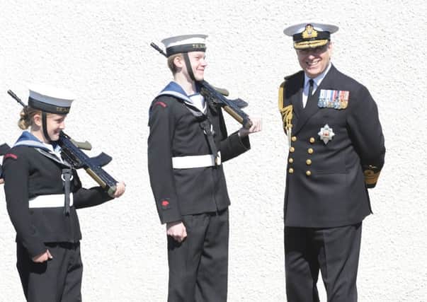 HRH Prince Andrew The Duke of York visits the Methil Sea Cadets.