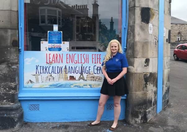 Accredited tutor Rebecca Lockwood, (23) has been celebrating the launch of her new Kirkcaldy Language Centre at 59a Harcourt Road, Kirkcaldy.