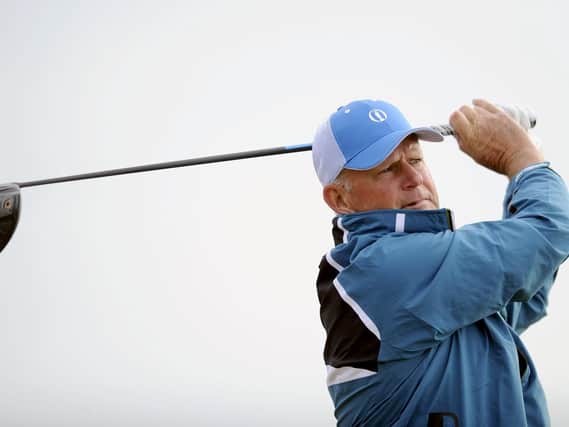 Sandy Lyle had the honour of hitting the first tee shot as the Open Championship started at Carnoustie. Picture by Michael Gillen.