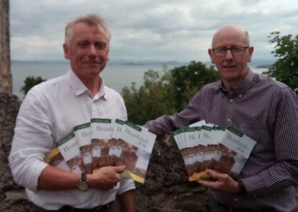 Launch of new heartlands of Fife tourism initiative with Councillors Ian Cameron (left) and Alistair Cameron and Ravenscraig Castle (Pic: Emma O'Neill/LDR Fife & Angus)
