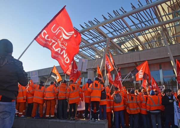 BiFab workers at Holyrood (Pic: Jon Savage)