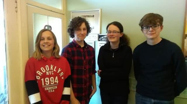 Burntisland youngsters who are taking part in the town twinning programme, from left: Rosa, Sorley, Isla and Eoin