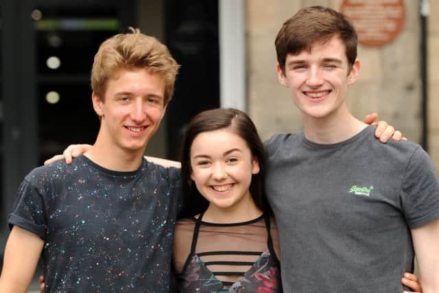 Principal cast members of West Side Story:  Tony - Matthew Cobain, Maria - Lois Hardie and Riff - Eaun Alexander. Pic credit: Fife Photo Agency