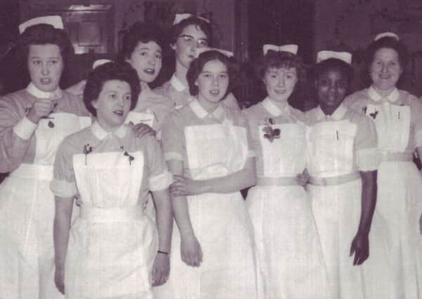 Nurses at Victoria Hospital Kirkcaldy celebrate New Year's Day Jan 1 1960.
