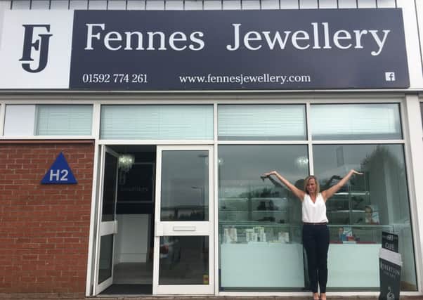 Jo-Ann Kinnear pictured outside her new jewellery business in Glenrothes.