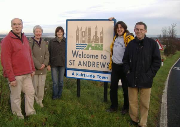 Fairtrade St Andrews group after erecting their first town signs.