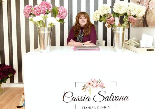 Cassia Salvona inside her new florist and gift shop at 94 St Clair Street, Kirkcaldy. Pic  WALTER NEILSON
