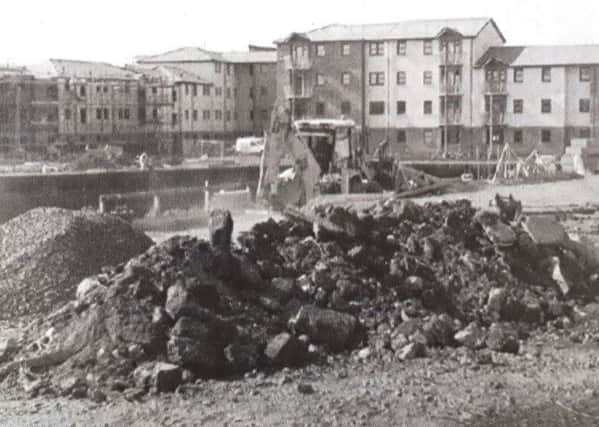 Construction gets underway to build a new housing development at Kirkcaldy harbour in 2005.