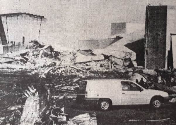The scene after the last of the Seafield towers is demolished in 1989