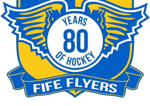Fife Flyers 80th anniversary season logo, 2018-19
