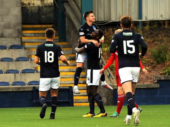 Raith celebrate Nat Wedderburn's opener in the first round win over Aberdeen Colts. Pic: Fife Photo Agency