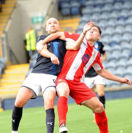 Gillespie in action in the recent derby versus East Fife (Pic by Fife Photo Agency)